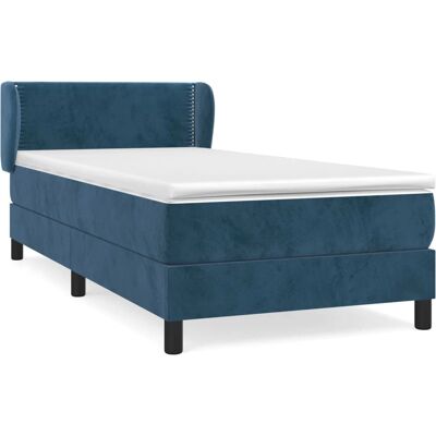 VidaXL Bett - Dunkelblau Samt - Taschenfederkern - 80x200 cm - Bett VidaXL Bett - Dunkelblau Samt - Taschenfederkern - 80x200 cm - Bett