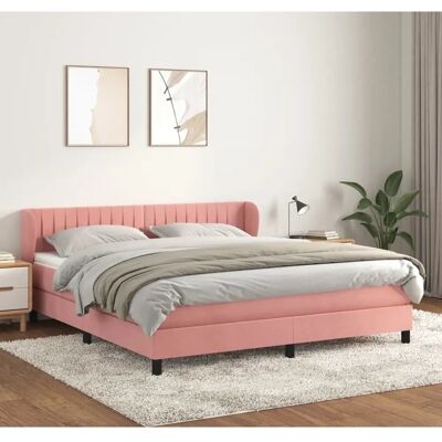 vidaXL Rosa Samtbetten mit Federkern - Bett vidaXL Rosa Samtbetten mit Federkern - Bett