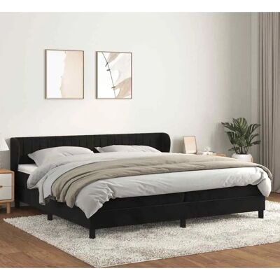 Maisonchic Schwarzes Samt Bett 200x200cm Boxspring - Schlafzimmerausstattung Maisonchic Schwarzes Samt Bett 200x200cm Boxspring - Schlafzimmerausstattung