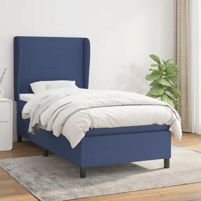 Jinlefu Blauw 90x190cm Bed met Pocketveringmatras - Bed Jinlefu Blauw 90x190cm Bed met Pocketveringmatras - Bed
