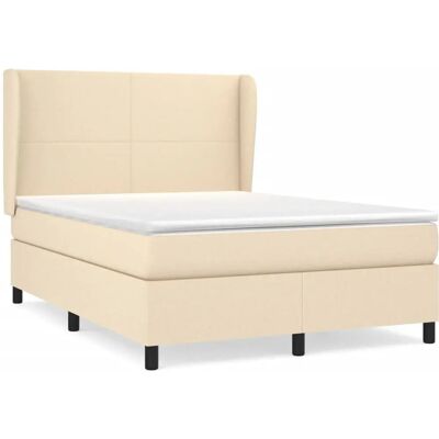 vidaXL Creme Bett mit verstellbarem Kopfteil - Bett vidaXL Creme Bett mit verstellbarem Kopfteil - Bett