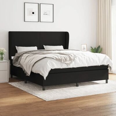 vidaXL Schwarzes Federkernbett - Doppelbett vidaXL Schwarzes Federkernbett - Doppelbett