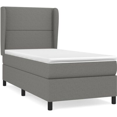 vidaXL Dunkelgraues Bett mit Taschenfederkernmatratze vidaXL Dunkelgraues Bett mit Taschenfederkernmatratze