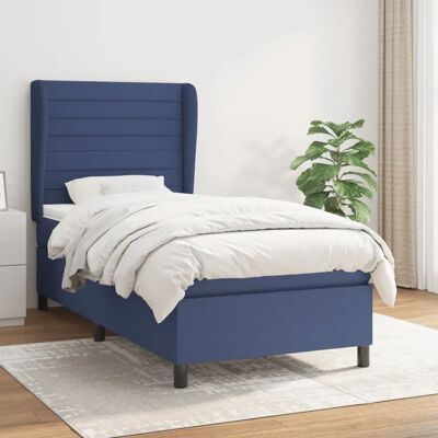 Maisonchic Blaues Stoff 100x200 cm Spring Box Bett - Bett Maisonchic Blaues Stoff 100x200 cm Spring Box Bett - Bett