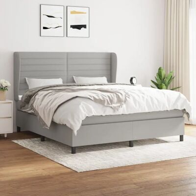 MAISONCHIC Horizon Hellgraues Bett - Taschenfederkern - Mittelfest MAISONCHIC Horizon Hellgraues Bett - Taschenfederkern - Mittelfest