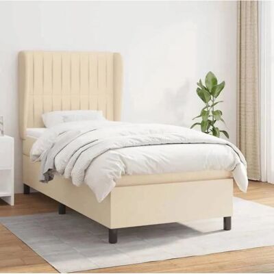 Maisonchic Einzelbett mit Matratze - Creme - 90x190 cm Maisonchic Einzelbett mit Matratze - Creme - 90x190 cm