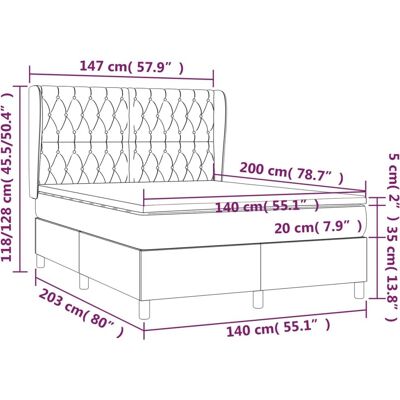 maisonchic - Bett mit Taschenfederkernmatratze - Blau 140x200 cm maisonchic - Bett mit Taschenfederkernmatratze - Blau 140x200 cm