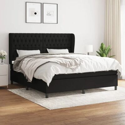 MAISONCHIC - Lit double, sommier à ressorts avec matelas, noir 180x200cm - Lit - Publicité MAISONCHIC - Lit double, sommier à ressorts avec matelas, noir 180x200cm - Lit - Publicité