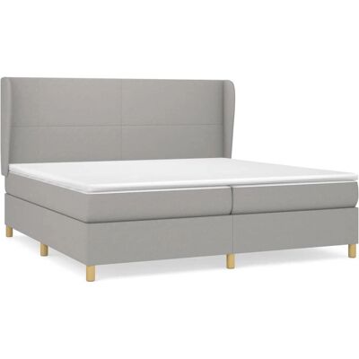 vidaXL 3128389 hellgraues Stoffboxspringbett - Bett vidaXL 3128389 hellgraues Stoffboxspringbett - Bett