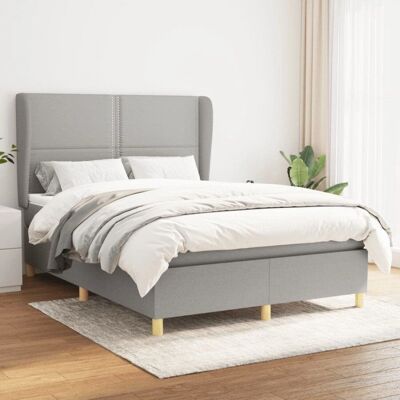 Maisonchic Hellgraues Bett mit Verstellbarer Kopfleiste - Bett Maisonchic Hellgraues Bett mit Verstellbarer Kopfleiste - Bett