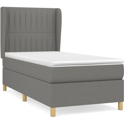 VidaXL dunkelgraues Bett - Verstellbares Kopfteil, Taschenfederkernmatratze - Bett VidaXL dunkelgraues Bett - Verstellbares Kopfteil, Taschenfederkernmatratze - Bett