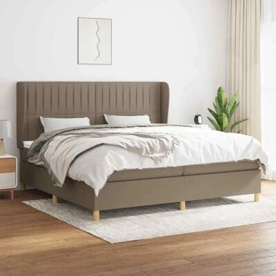 vidaXL Lit à ressorts taupe 200x200cm avec matelas & tête de lit - Publicité vidaXL Lit à ressorts taupe 200x200cm avec matelas & tête de lit - Publicité