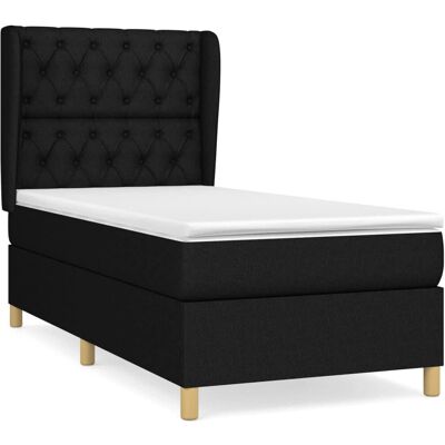 vidaXL Schwarzes 80x200cm Bett mit Matratze & Kopfteil - Bett vidaXL Schwarzes 80x200cm Bett mit Matratze & Kopfteil - Bett