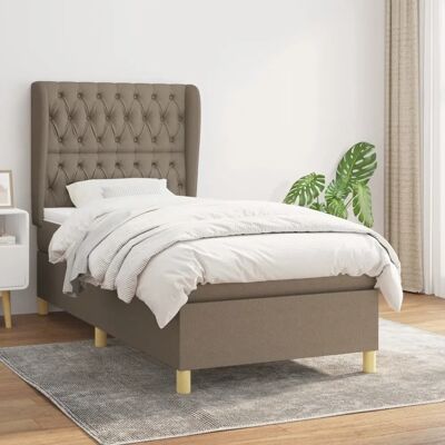 Maison Chic Einzelbett Grau Taupe Taschenfederkernmatratze - Bett Maison Chic Einzelbett Grau Taupe Taschenfederkernmatratze - Bett