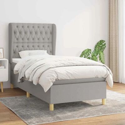 Maison Chic Lichtgrijs Bed met Matras & Hoofdbord - Bed Maison Chic Lichtgrijs Bed met Matras & Hoofdbord - Bed