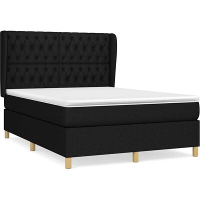 vidaXL Boxspringbett - Schwarz - Mittelfest - 140x200 cm vidaXL Boxspringbett - Schwarz - Mittelfest - 140x200 cm