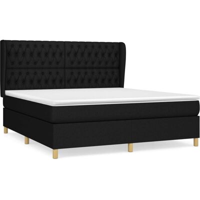 vidaXL Bett - Verstellbares Kopfteil, Taschenfederkernmatratze, Schwarz vidaXL Bett - Verstellbares Kopfteil, Taschenfederkernmatratze, Schwarz