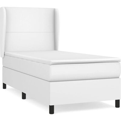vidaXL Weißes Bett mit Verstellbarem Kopfteil und Taschenfederkernmatratze vidaXL Weißes Bett mit Verstellbarem Kopfteil und Taschenfederkernmatratze