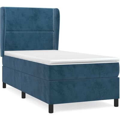 vidaXL Bett mit Matratze - Dunkelblau 200x200cm vidaXL Bett mit Matratze - Dunkelblau 200x200cm