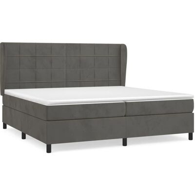 VidaXL Bett - Dunkelgrauer Samt - Bett VidaXL Bett - Dunkelgrauer Samt - Bett