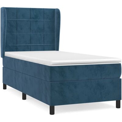 VidaXL Bett - Dunkelblauer Samt - Verstellbarer Kopfteil - Bett VidaXL Bett - Dunkelblauer Samt - Verstellbarer Kopfteil - Bett