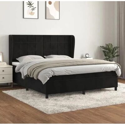 Cama King Maisonchic con Velour Negro y Cabecero Ajustable - Cama Cama King Maisonchic con Velour Negro y Cabecero Ajustable - Cama