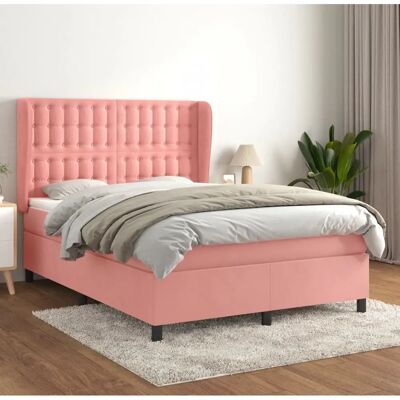 vidaXL Rosa Samt Boxspringbett - Bett vidaXL Rosa Samt Boxspringbett - Bett