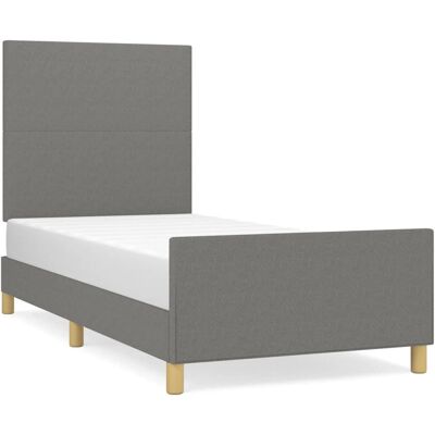 vidaXL 3124848 dunkles Grau Stoffbett mit Kopfteil - Bettgestell vidaXL 3124848 dunkles Grau Stoffbett mit Kopfteil - Bettgestell