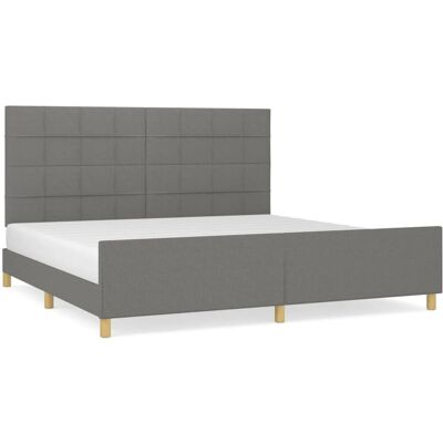 vidaXL 3125074 Bettgestell Dunkelgrau - Mit Stützlatten vidaXL 3125074 Bettgestell Dunkelgrau - Mit Stützlatten