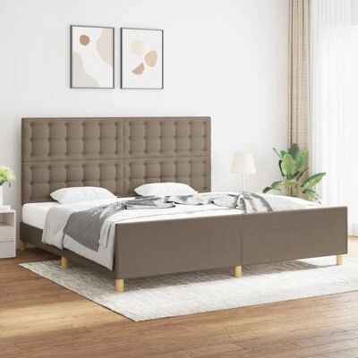 vidaXL Bettgestell mit Kopfteil - 200x200cm - Taupe Grau - Höhenverstellbar vidaXL Bettgestell mit Kopfteil - 200x200cm - Taupe Grau - Höhenverstellbar