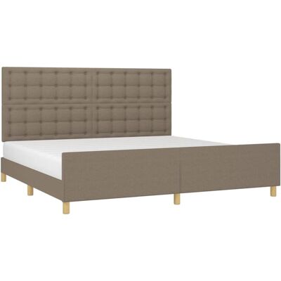 Structure de lit vidaXL avec tête de lit - 200x200cm - Taupe gris - Hauteur réglable - Publicité Structure de lit vidaXL avec tête de lit - 200x200cm - Taupe gris - Hauteur réglable - Publicité