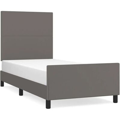vidaXL Bettgestell - Verstellbares graues Kunstleder 80x200cm - Bett vidaXL Bettgestell - Verstellbares graues Kunstleder 80x200cm - Bett