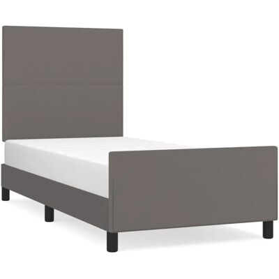 VidaXL Bettgestell - Verstellbares Kopfteil - 180x200cm - Grau VidaXL Bettgestell - Verstellbares Kopfteil - 180x200cm - Grau