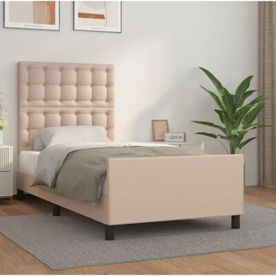 vidaXL Bettgestell mit Kopfteil - Langlebige Kunstleder Capuccino - 80x200cm vidaXL Bettgestell mit Kopfteil - Langlebige Kunstleder Capuccino - 80x200cm