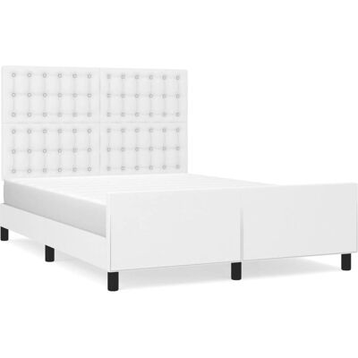 vidaXL Bettgestell mit Kopfteil - Modern Weiß - Bettgestell vidaXL Bettgestell mit Kopfteil - Modern Weiß - Bettgestell