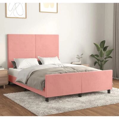 vidaXL Pink Velvet Bettgestell 140x190 cm - Bettgestell vidaXL Pink Velvet Bettgestell 140x190 cm - Bettgestell