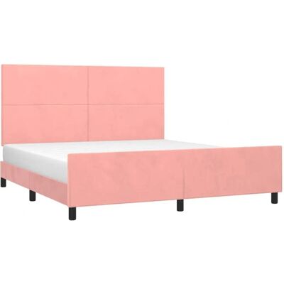 vidaXL Rosa Samt Bettgestell 180x200 cm vidaXL Rosa Samt Bettgestell 180x200 cm