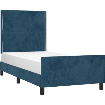 Vidaxl Blauwe Fluwelen Bedframe met Verstelbaar Hoofdbord - Bedframe Vidaxl Blauwe Fluwelen Bedframe met Verstelbaar Hoofdbord - Bedframe