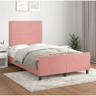 vidaXL Pink Velvet Bettgestell mit Kopfteil - Bettgestell vidaXL Pink Velvet Bettgestell mit Kopfteil - Bettgestell