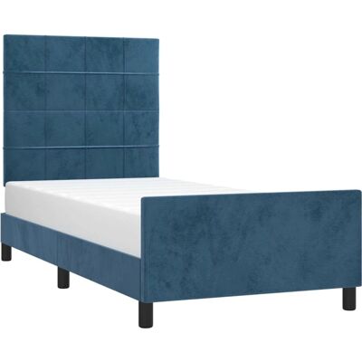 MAISONCHIC Bettgestell Dunkelblau Samtvel 100x200 cm MAISONCHIC Bettgestell Dunkelblau Samtvel 100x200 cm