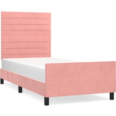 vidaXL Rosa Samt Bettgestell - Höhenverstellbar - 80x200 cm vidaXL Rosa Samt Bettgestell - Höhenverstellbar - 80x200 cm
