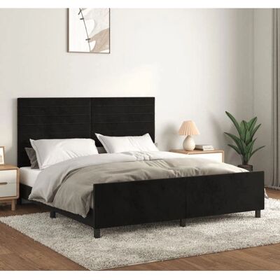 MAISONCHIC Bettgestell mit Kopfteil - 180x200cm Schwarz MAISONCHIC Bettgestell mit Kopfteil - 180x200cm Schwarz