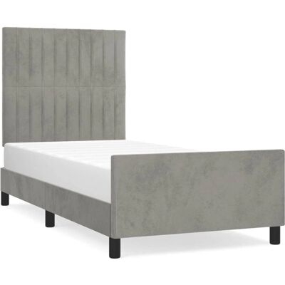 vidaXL Bettrahmen mit Samtheheadboard - Für 90x200 cm Matratze vidaXL Bettrahmen mit Samtheheadboard - Für 90x200 cm Matratze