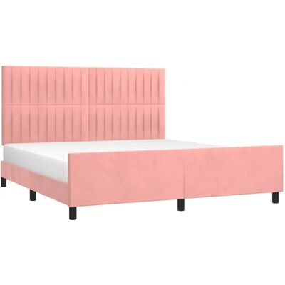vidaXL Rosa Samt Bettgestell 180x200 cm - Bettgestell vidaXL Rosa Samt Bettgestell 180x200 cm - Bettgestell