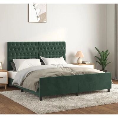 Vidaxl Bettgestell Dunkelgrün Samt 180x200 cm Vidaxl Bettgestell Dunkelgrün Samt 180x200 cm