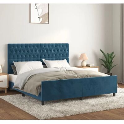 Jinlefu Samtbettrahmen mit Verstellbarem Kopfteil - Bett Jinlefu Samtbettrahmen mit Verstellbarem Kopfteil - Bett