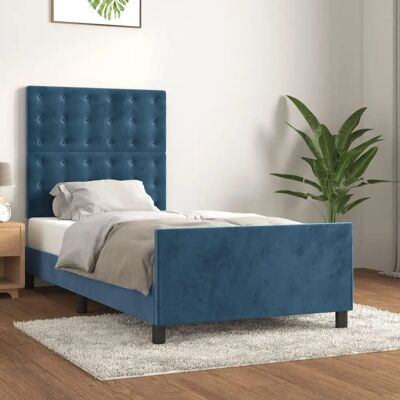 vidaXL Donkerblauw velvet bedframe met hoofdbord - Bedframe vidaXL Donkerblauw velvet bedframe met hoofdbord - Bedframe