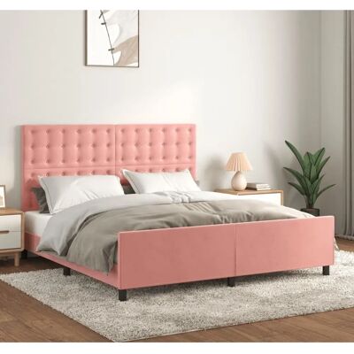VidaXL Pink Velvet Bettrahmen - Verstellbares Kopfteil 160x200 cm VidaXL Pink Velvet Bettrahmen - Verstellbares Kopfteil 160x200 cm