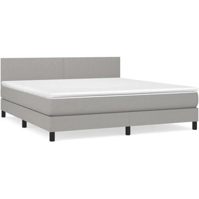 vidaXL Hellgraues Stofftaschenfederbett - Bett vidaXL Hellgraues Stofftaschenfederbett - Bett