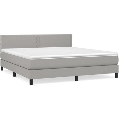 vidaXL Boxspringbett 180x200cm Hellgrau - Bett vidaXL Boxspringbett 180x200cm Hellgrau - Bett